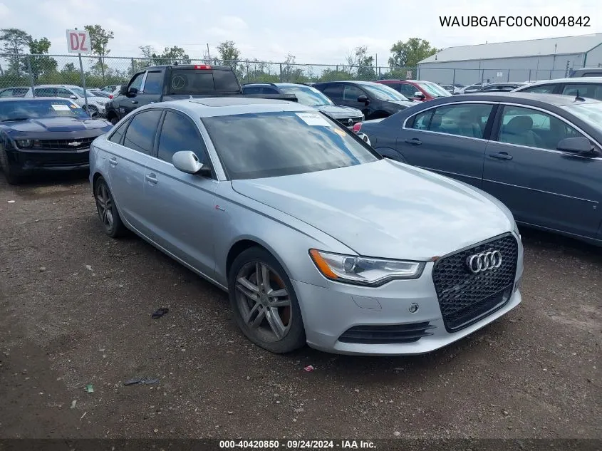 2012 Audi A6 VIN: WAUBGAFC0CN004842 Lot: 40420850