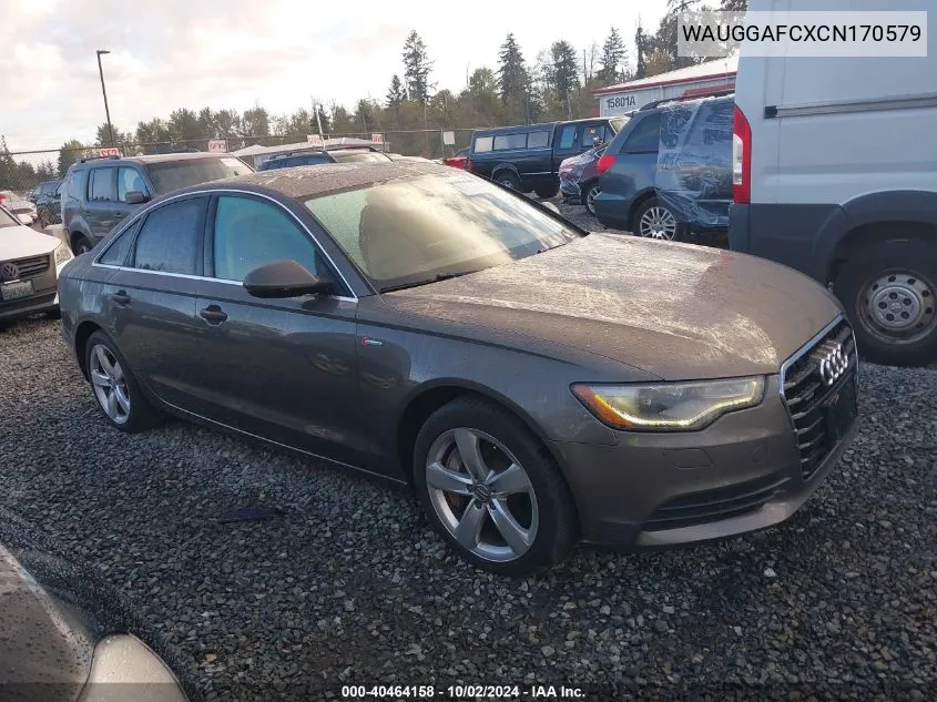 2012 Audi A6 3.0 Premium VIN: WAUGGAFCXCN170579 Lot: 40464158