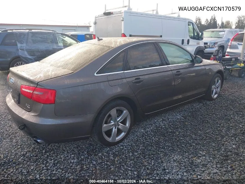 WAUGGAFCXCN170579 2012 Audi A6 3.0 Premium