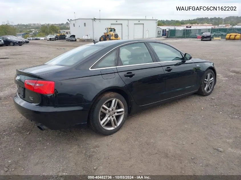 2012 Audi A6 3.0 Premium VIN: WAUFGAFC6CN162202 Lot: 40482736