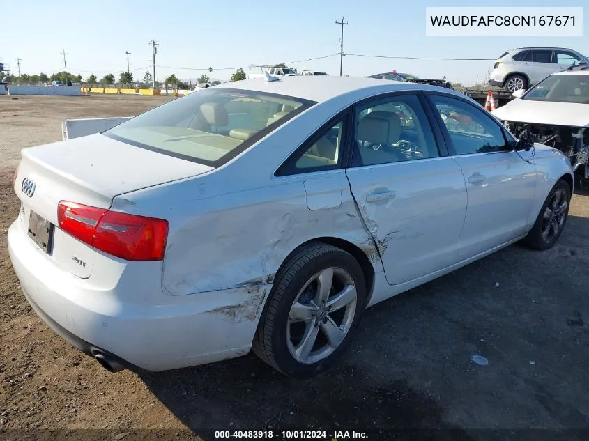 2012 Audi A6 2.0T Premium VIN: WAUDFAFC8CN167671 Lot: 40483918