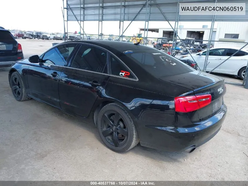 2012 Audi A6 2.0T Premium VIN: WAUDFAFC4CN060519 Lot: 40537768