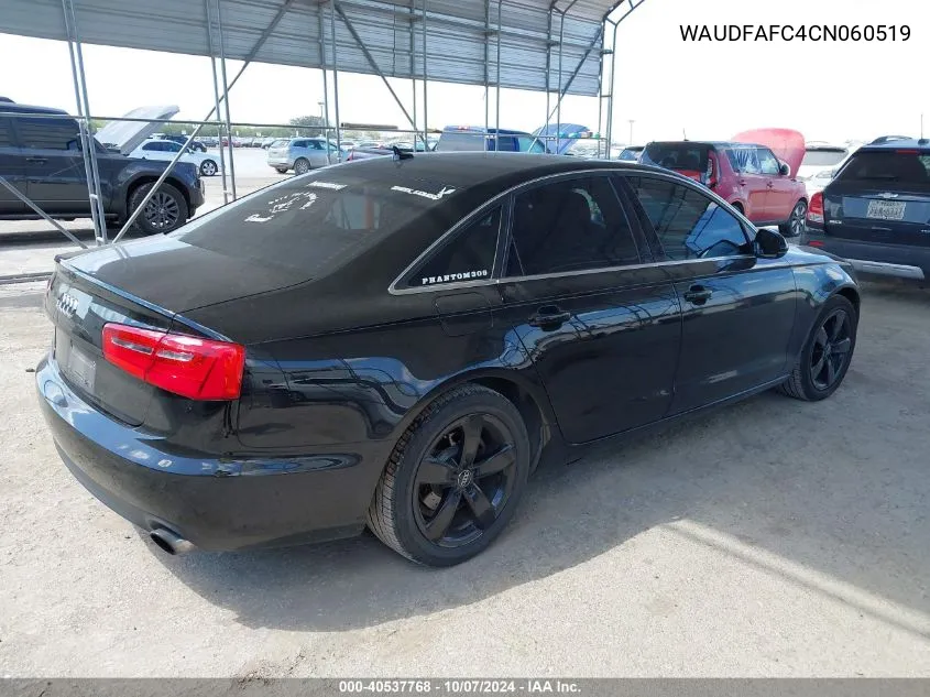 2012 Audi A6 2.0T Premium VIN: WAUDFAFC4CN060519 Lot: 40537768