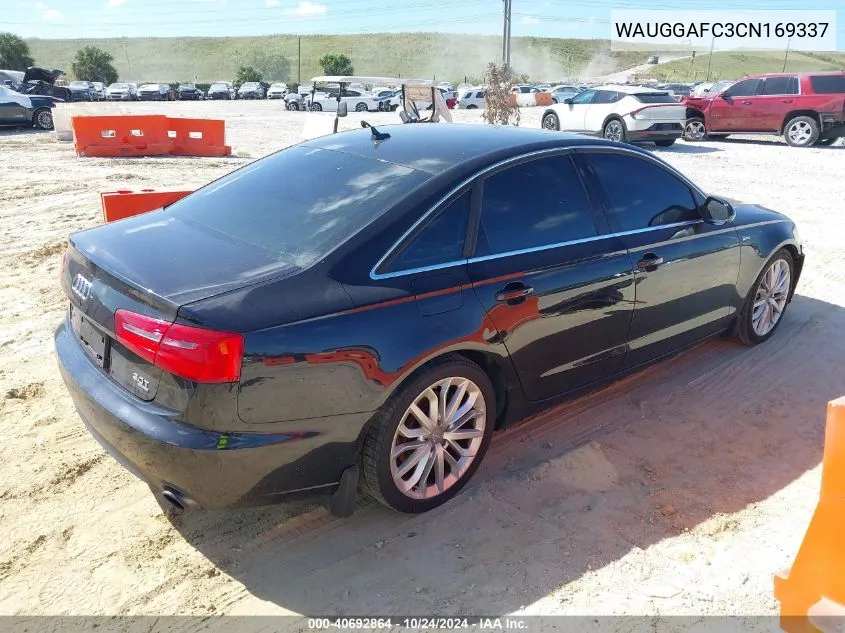 2012 Audi A6 3.0 Premium VIN: WAUGGAFC3CN169337 Lot: 40692864