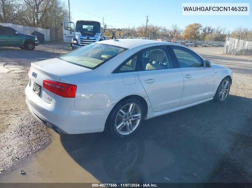 2012 Audi A6 3.0 Premium VIN: WAUHGAFC3CN146323 Lot: 40777556