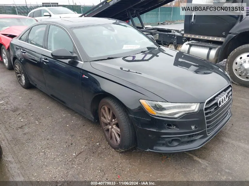 2012 Audi A6 3.0 Premium VIN: WAUBGAFC3CN013518 Lot: 40779833