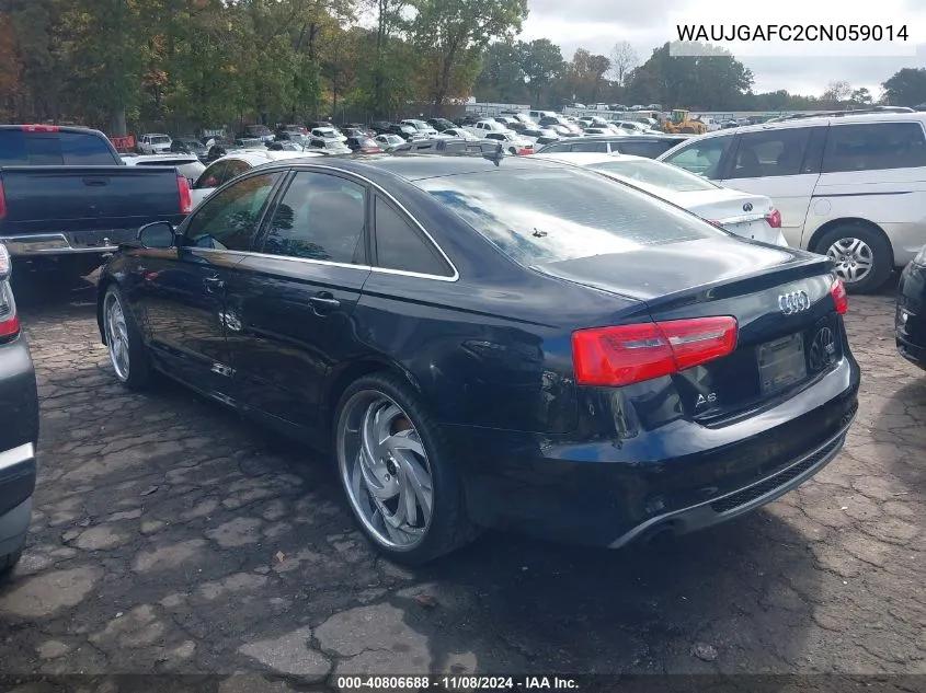 2012 Audi A6 3.0 Premium VIN: WAUJGAFC2CN059014 Lot: 40806688