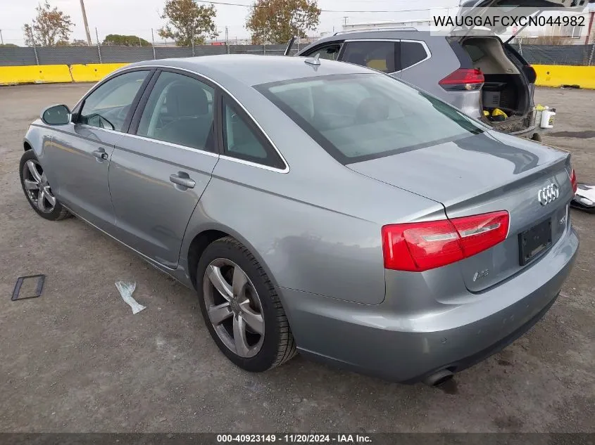 2012 Audi A6 3.0 Premium VIN: WAUGGAFCXCN044982 Lot: 40923149