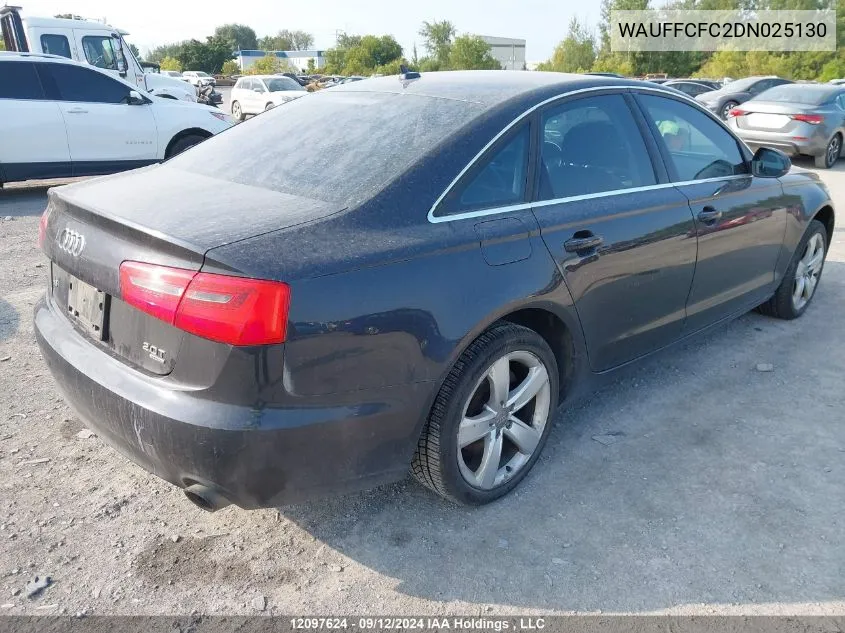 2013 Audi A6 VIN: WAUFFCFC2DN025130 Lot: 12097624