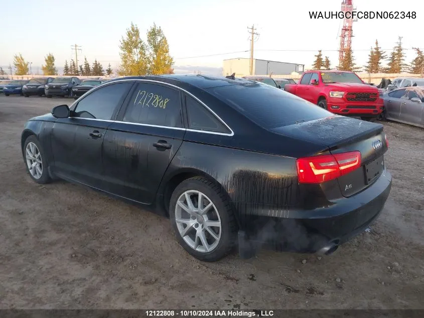 2013 Audi A6 VIN: WAUHGCFC8DN062348 Lot: 12122808