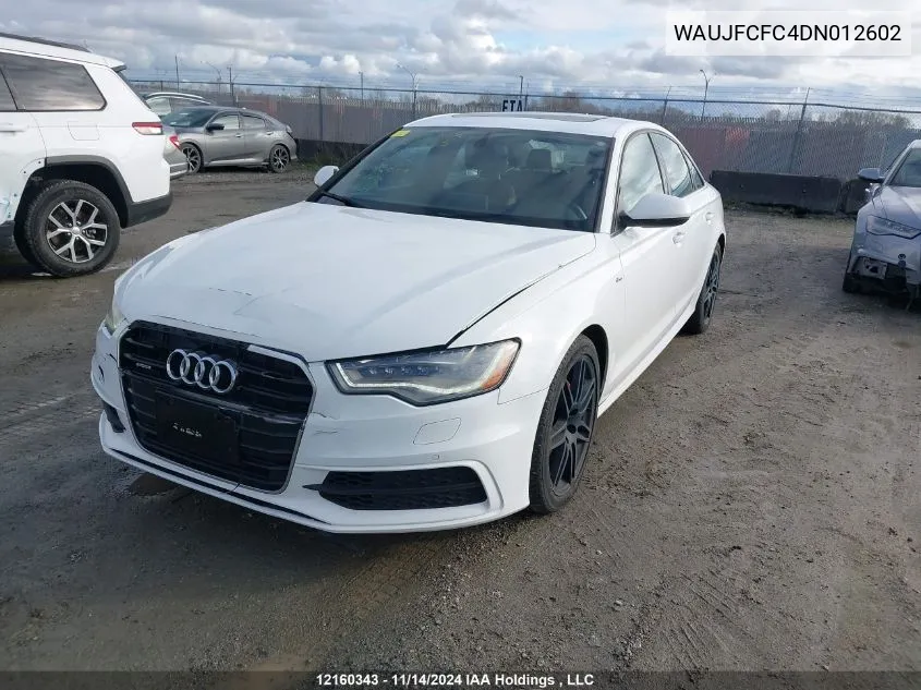 2013 Audi A6 Premium VIN: WAUJFCFC4DN012602 Lot: 12160343