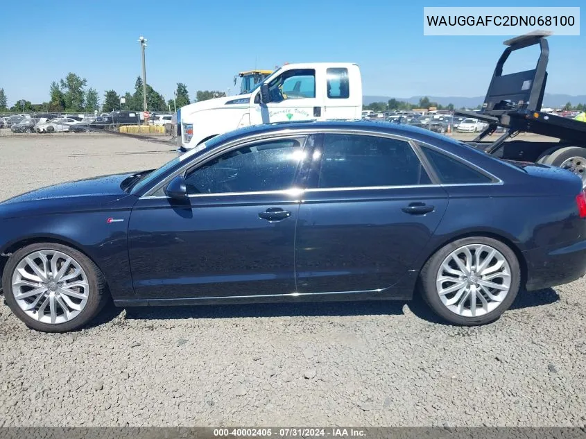 2013 Audi A6 3.0T Premium VIN: WAUGGAFC2DN068100 Lot: 40002405