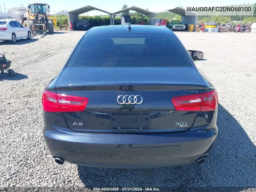 2013 Audi A6 3.0T Premium VIN: WAUGGAFC2DN068100 Lot: 40002405