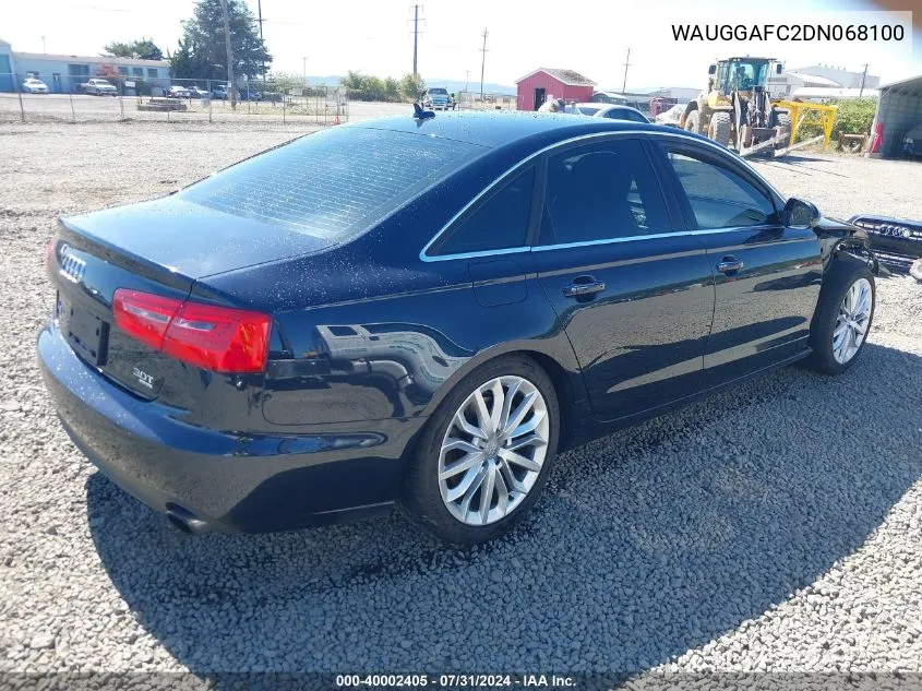 2013 Audi A6 3.0T Premium VIN: WAUGGAFC2DN068100 Lot: 40002405