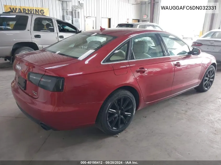 2013 Audi A6 3.0T Premium VIN: WAUGGAFC6DN032331 Lot: 40195412