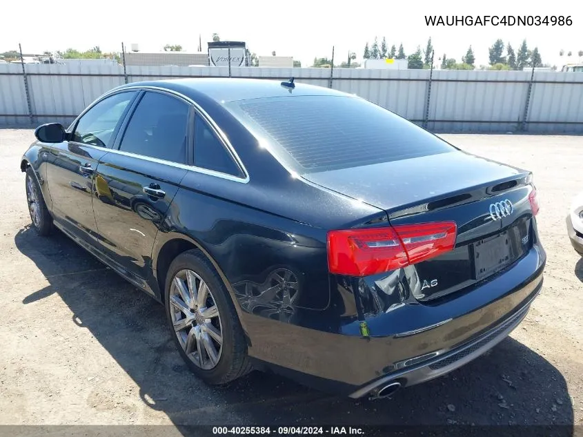 2013 Audi A6 3.0T Premium VIN: WAUHGAFC4DN034986 Lot: 40255384