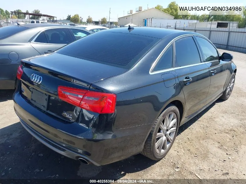 WAUHGAFC4DN034986 2013 Audi A6 3.0T Premium