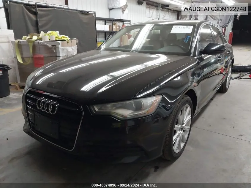 2013 Audi A6 2.0T Premium VIN: WAUGFAFC3DN122748 Lot: 40374096