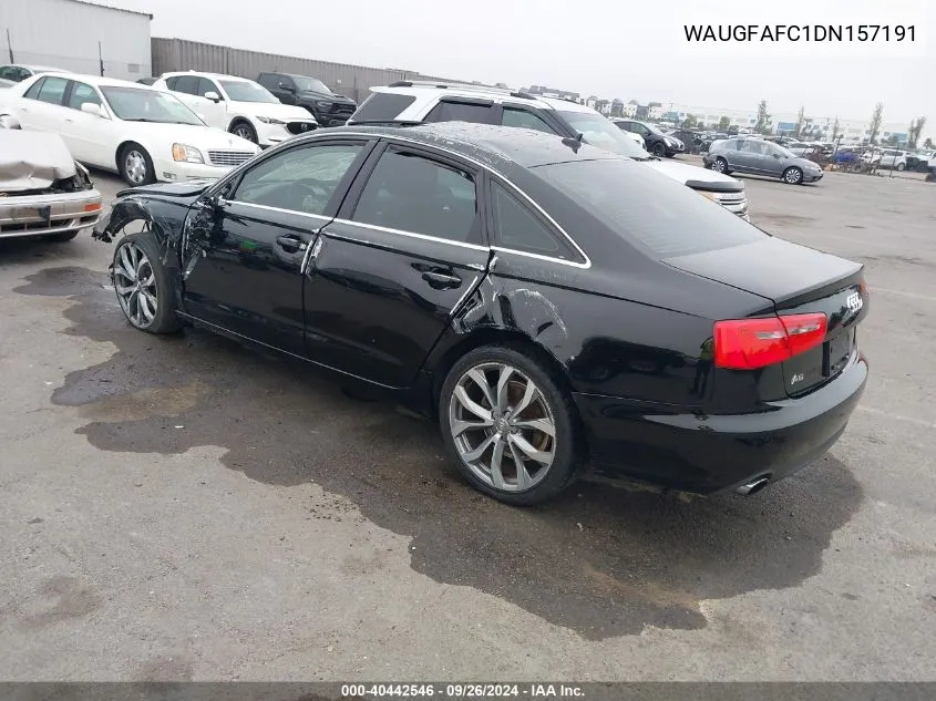 2013 Audi A6 Premium Plus VIN: WAUGFAFC1DN157191 Lot: 40442546