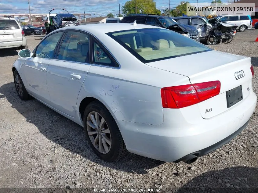 2013 Audi A6 3.0T Premium VIN: WAUFGAFCXDN129558 Lot: 40576560