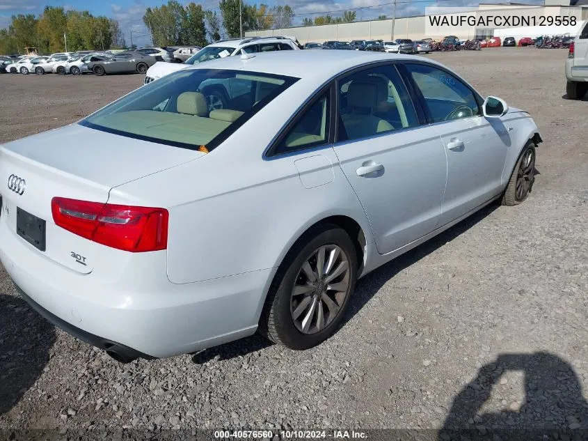 2013 Audi A6 3.0T Premium VIN: WAUFGAFCXDN129558 Lot: 40576560