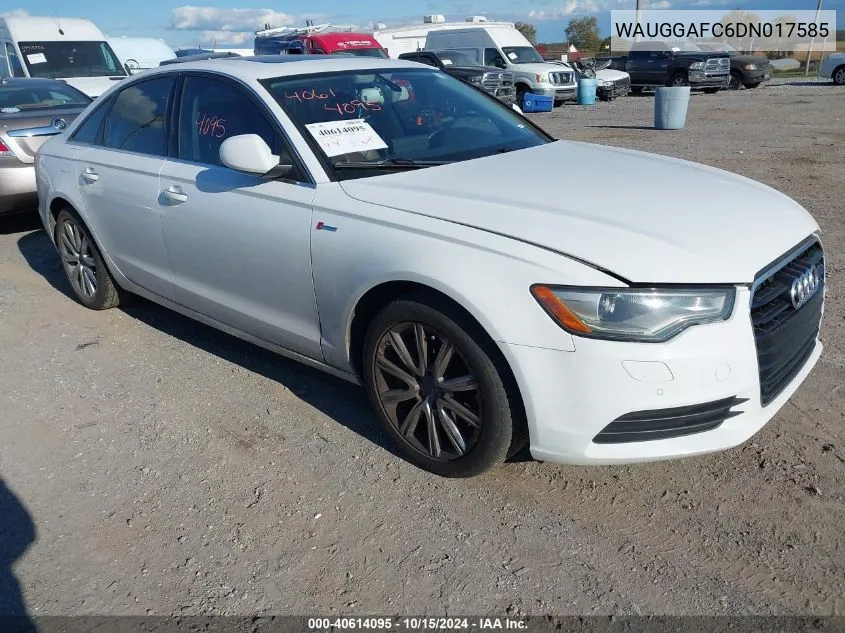 2013 Audi A6 3.0T Premium VIN: WAUGGAFC6DN017585 Lot: 40614095