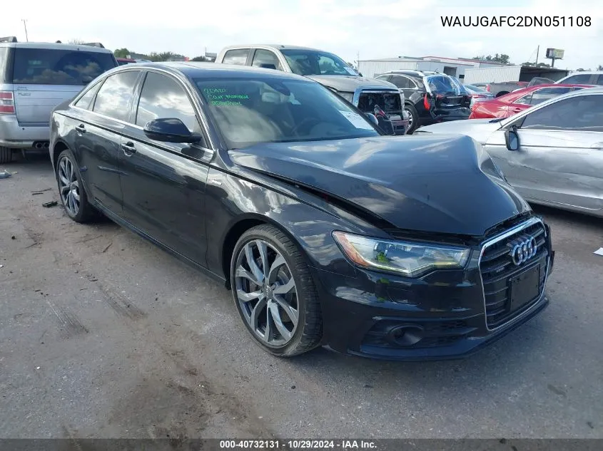 2013 Audi A6 3.0T Premium VIN: WAUJGAFC2DN051108 Lot: 40732131