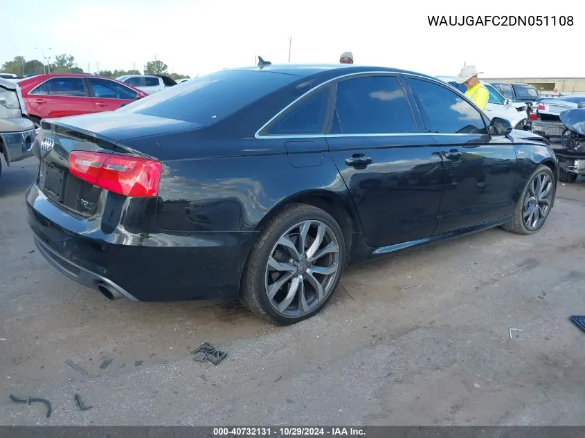 2013 Audi A6 3.0T Premium VIN: WAUJGAFC2DN051108 Lot: 40732131