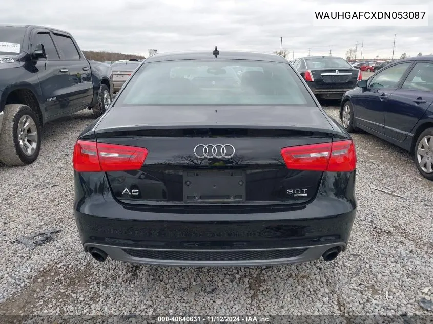 2013 Audi A6 3.0T Premium VIN: WAUHGAFCXDN053087 Lot: 40840631