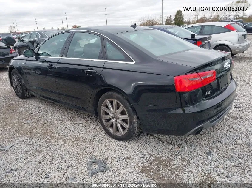 2013 Audi A6 3.0T Premium VIN: WAUHGAFCXDN053087 Lot: 40840631