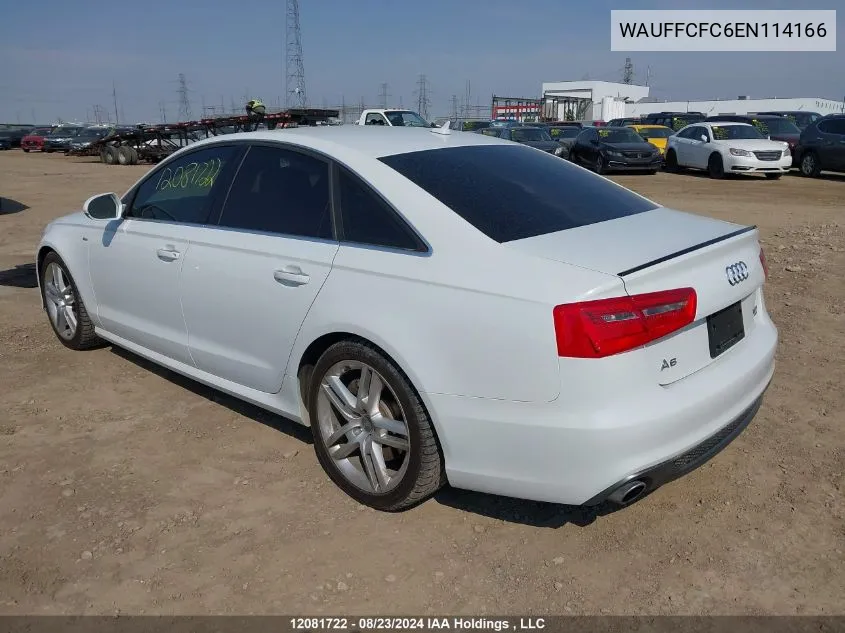 2014 Audi A6 VIN: WAUFFCFC6EN114166 Lot: 12081722