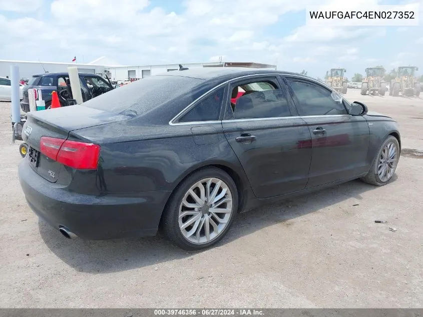 2014 Audi A6 3.0T Premium Plus VIN: WAUFGAFC4EN027352 Lot: 39746356