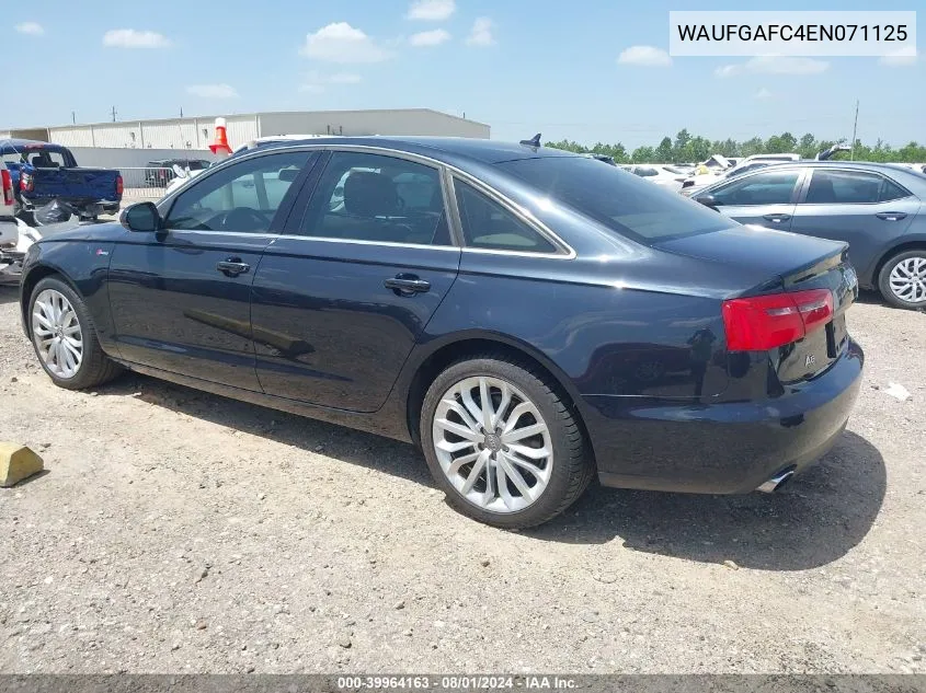 WAUFGAFC4EN071125 2014 Audi A6 3.0T Premium Plus