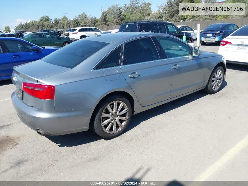 2014 Audi A6 2.0T Premium VIN: WAUGFAFC2EN061796 Lot: 40025701