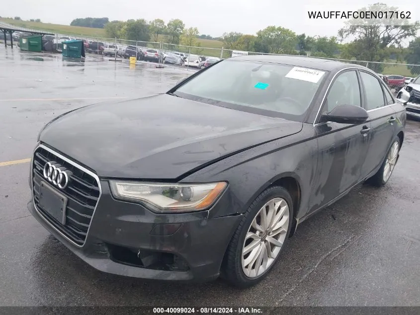 2014 Audi A6 2.0T Premium VIN: WAUFFAFC0EN017162 Lot: 40099024