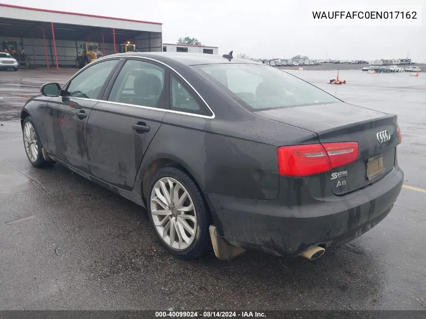 2014 Audi A6 2.0T Premium VIN: WAUFFAFC0EN017162 Lot: 40099024