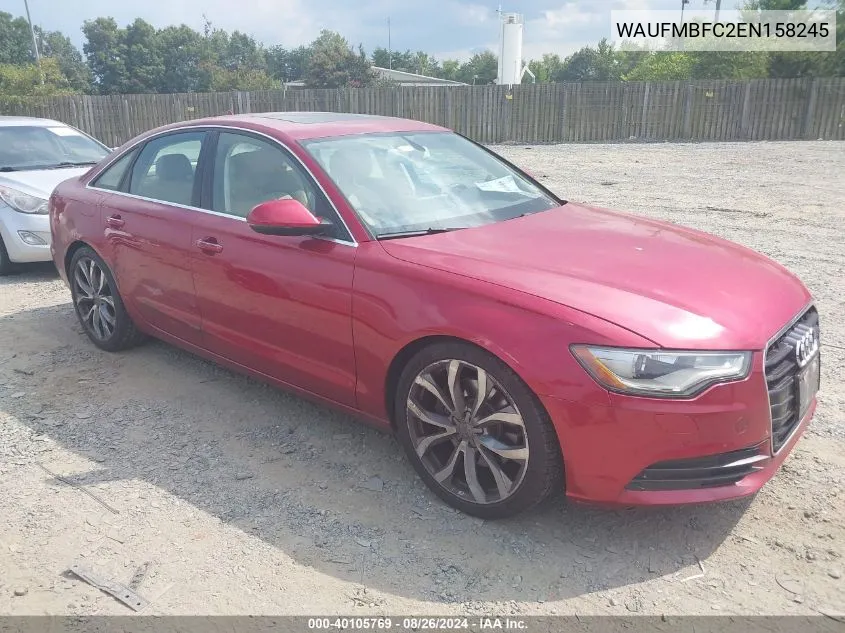 2014 Audi A6 3.0 Tdi Premium Plus VIN: WAUFMBFC2EN158245 Lot: 40105769