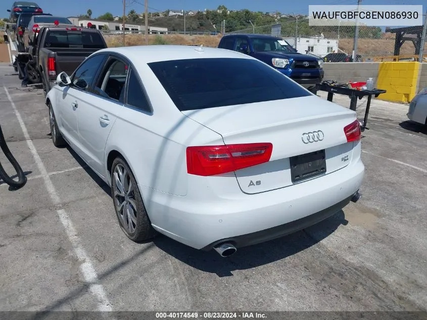 2014 Audi A6 3.0T Premium Plus VIN: WAUFGBFC8EN086930 Lot: 40174549