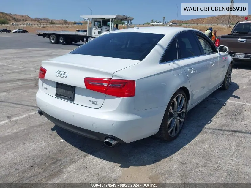 2014 Audi A6 3.0T Premium Plus VIN: WAUFGBFC8EN086930 Lot: 40174549