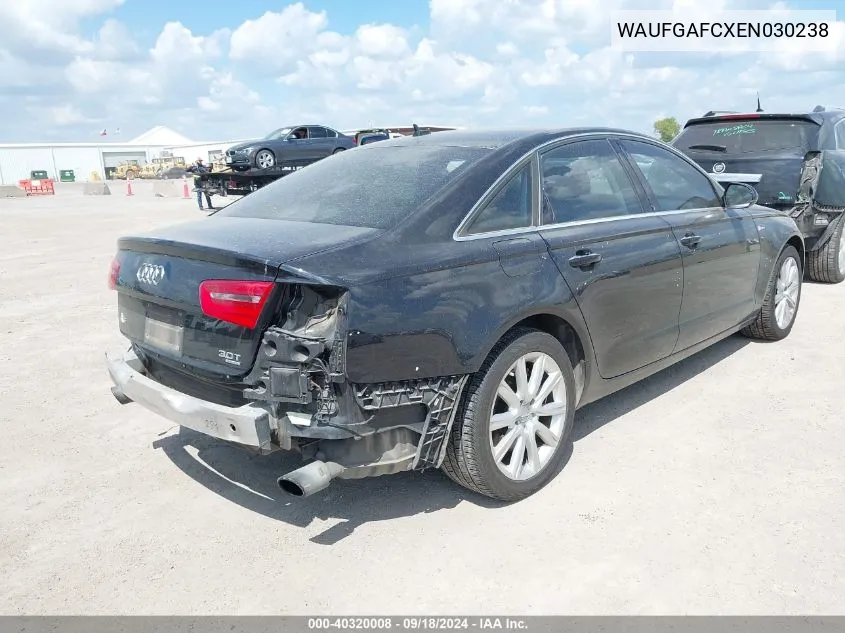 2014 Audi A6 3.0T Premium Plus VIN: WAUFGAFCXEN030238 Lot: 40320008