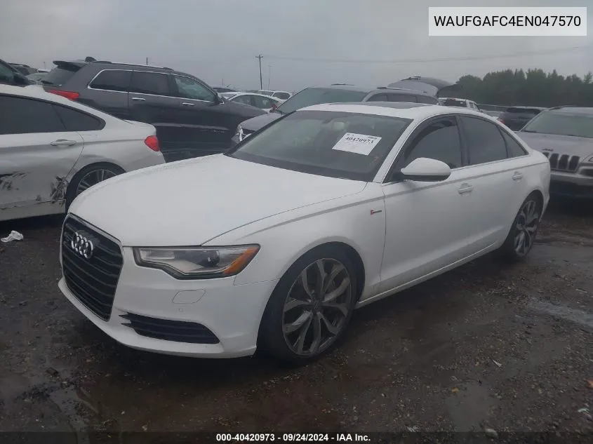 2014 Audi A6 3.0T Premium Plus VIN: WAUFGAFC4EN047570 Lot: 40420973