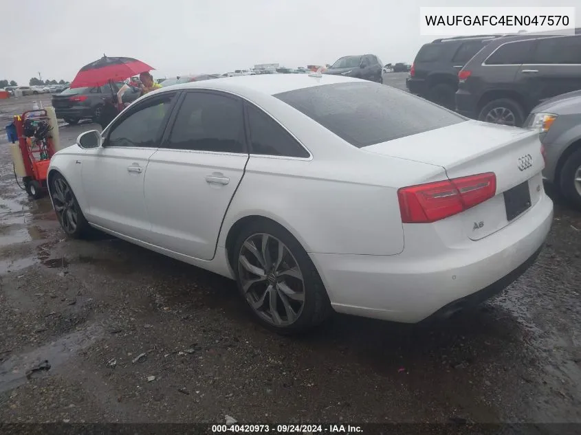 2014 Audi A6 3.0T Premium Plus VIN: WAUFGAFC4EN047570 Lot: 40420973