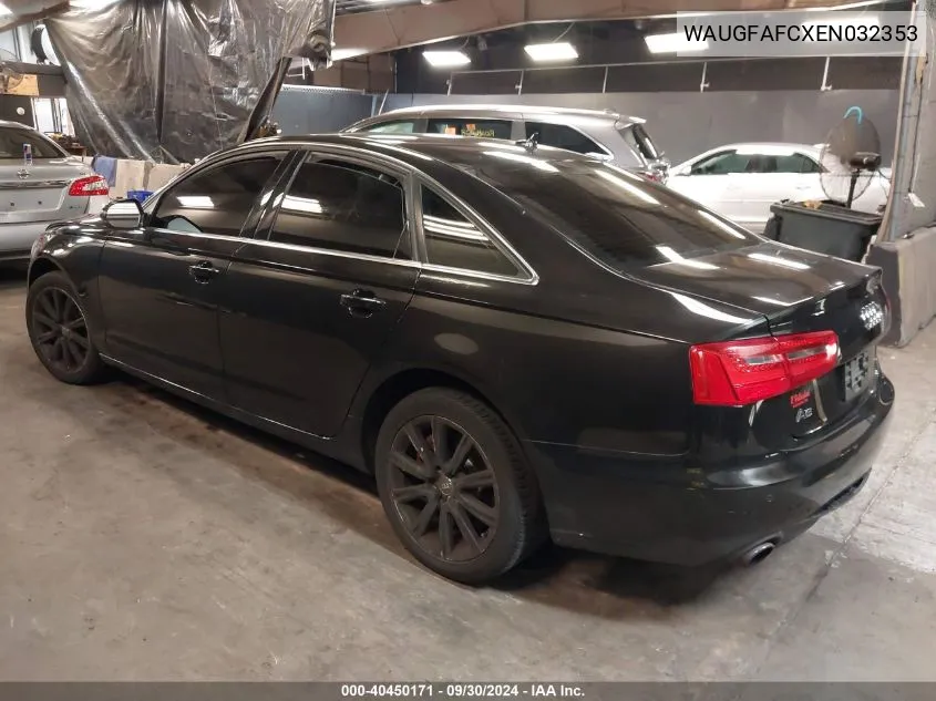 2014 Audi A6 2.0T Premium VIN: WAUGFAFCXEN032353 Lot: 40450171