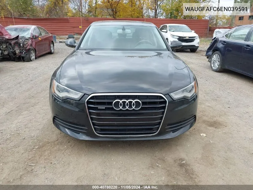 2014 Audi A6 2.0T Premium VIN: WAUGFAFC6EN039591 Lot: 40780220