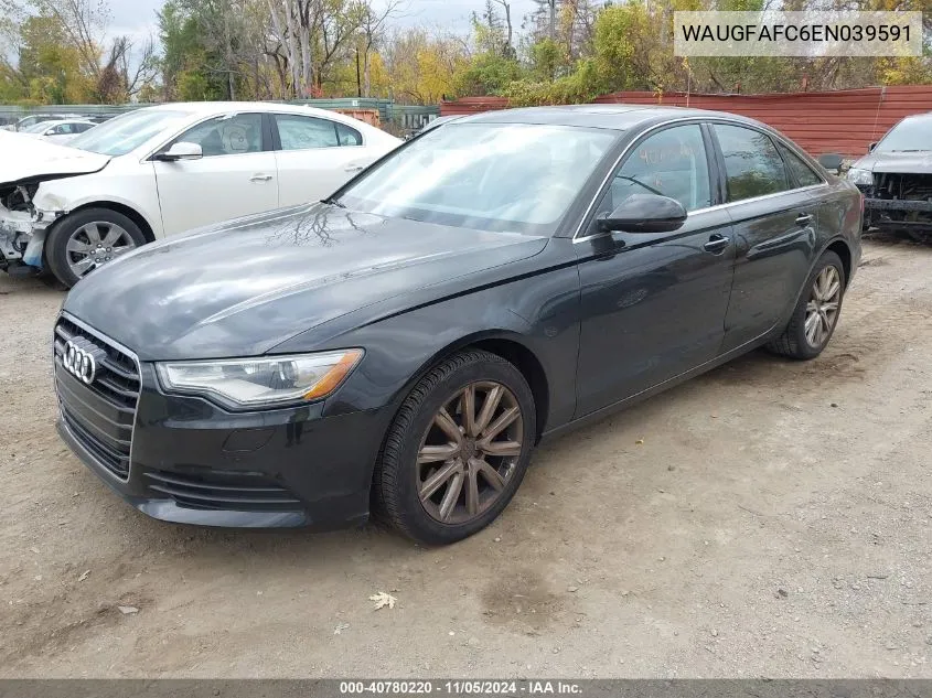 2014 Audi A6 2.0T Premium VIN: WAUGFAFC6EN039591 Lot: 40780220