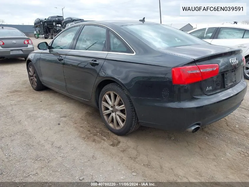 2014 Audi A6 2.0T Premium VIN: WAUGFAFC6EN039591 Lot: 40780220