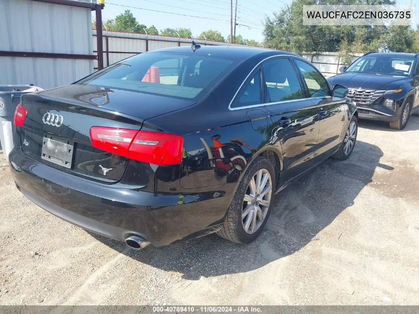 2014 Audi A6 2.0T Premium VIN: WAUCFAFC2EN036735 Lot: 40789410