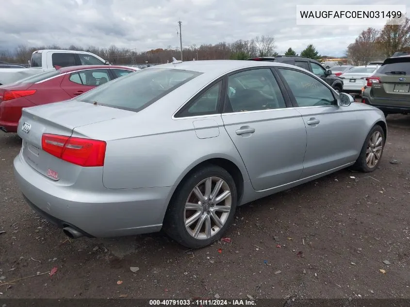 2014 Audi A6 2.0T Premium VIN: WAUGFAFC0EN031499 Lot: 40791033