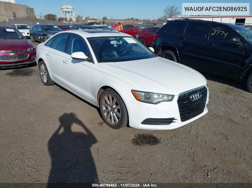 2014 Audi A6 2.0T Premium VIN: WAUGFAFC2EN086925 Lot: 40799462