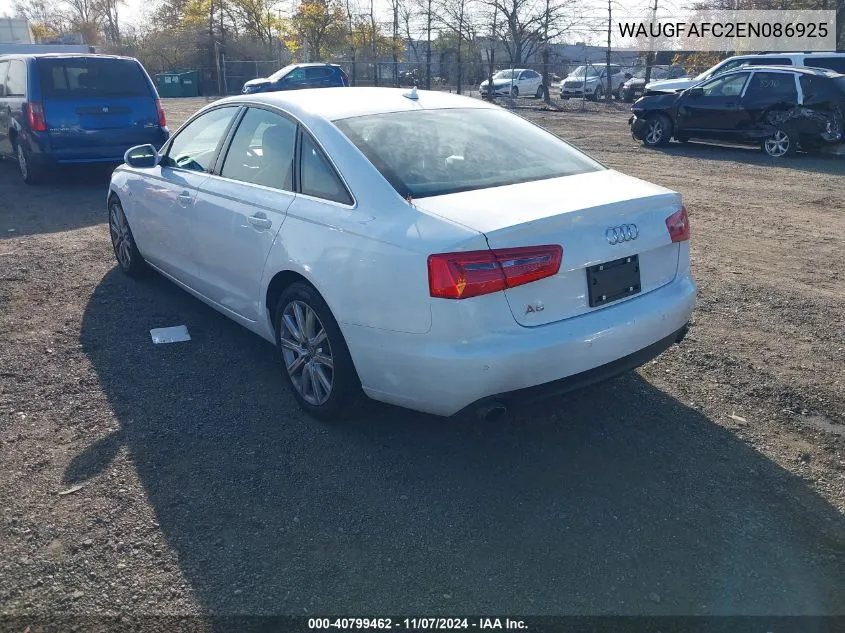 2014 Audi A6 2.0T Premium VIN: WAUGFAFC2EN086925 Lot: 40799462